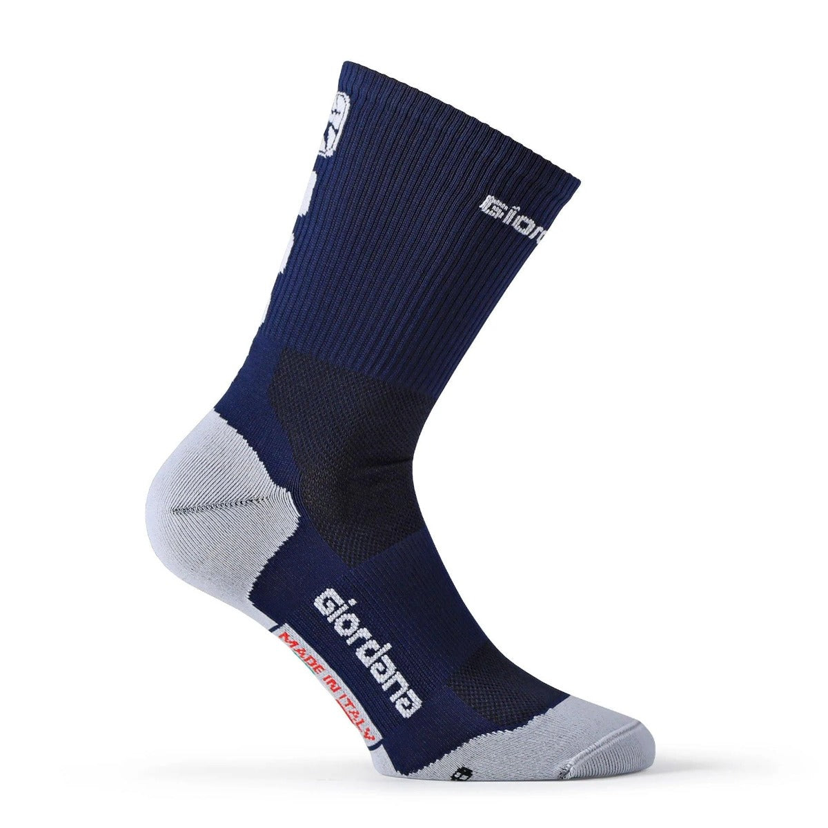Giordana FR-C Tall Socks - Midnight Blue / White Logo