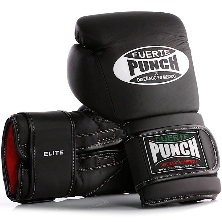 Punch Mexican Fuerte Elite Boxing Gloves - Black Matte