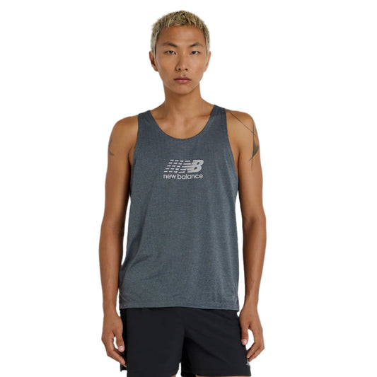 New Balance Athletics Run Graphic Singlet - Grey