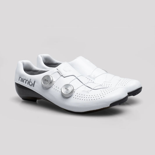 NIMBL Ultimate Glide Cycling Shoes - White / Silver