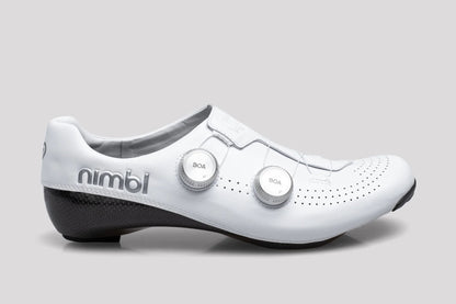 NIMBL Ultimate Glide Cycling Shoes - White / Silver