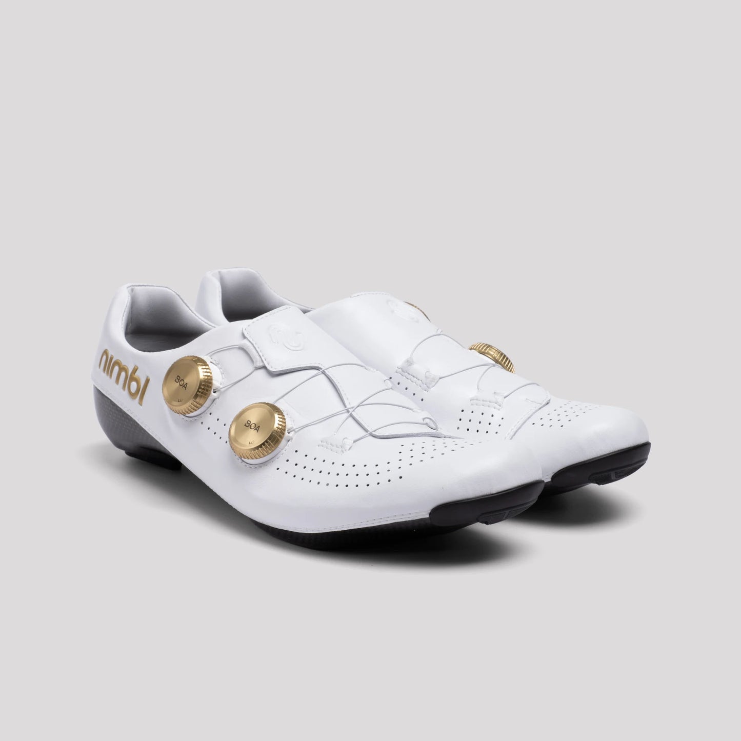 NIMBL Ultimate Glide Cycling Shoes - White /Gold