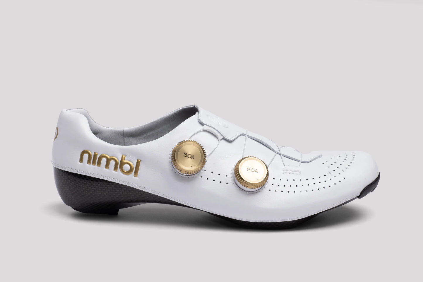 NIMBL Ultimate Glide Cycling Shoes - White /Gold