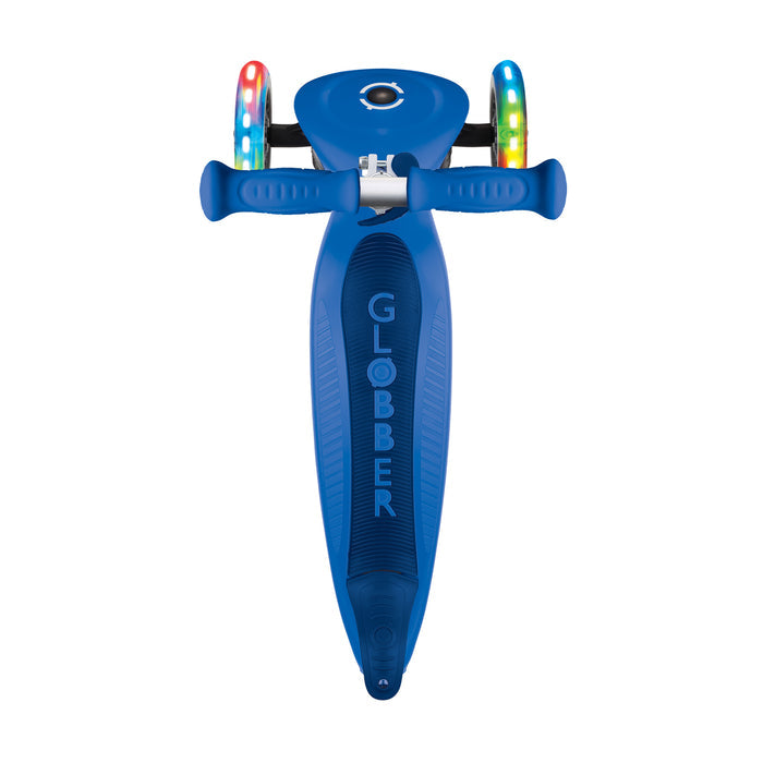 Globber Primo Foldable Lights Scooter - Navy Blue