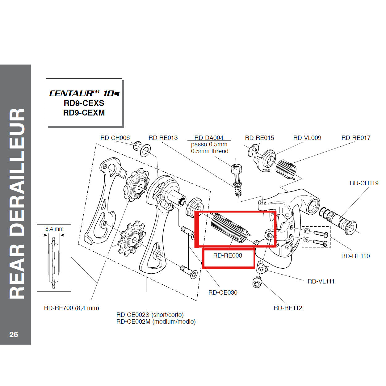 Campagnolo Genuine Spare Part RD-RE008