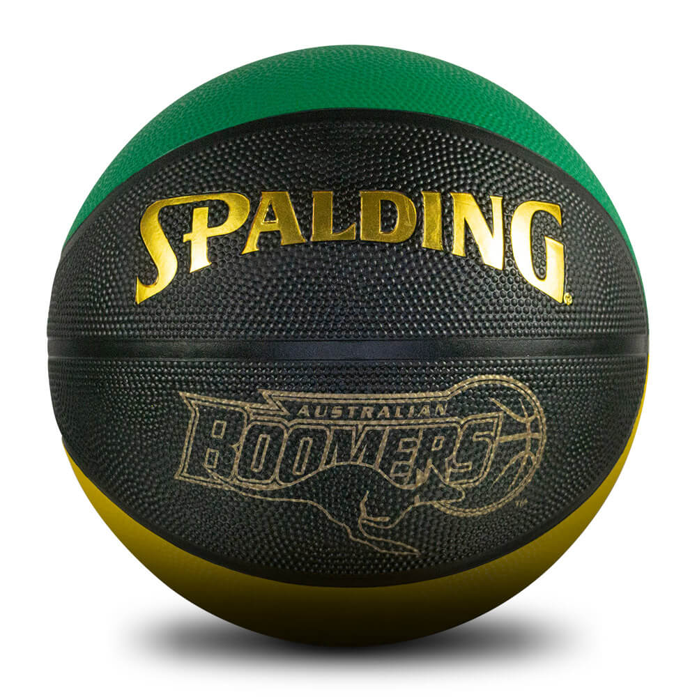 Spalding Retro Boomers Gold Outdoor Basketball - Black/Green/Yellow