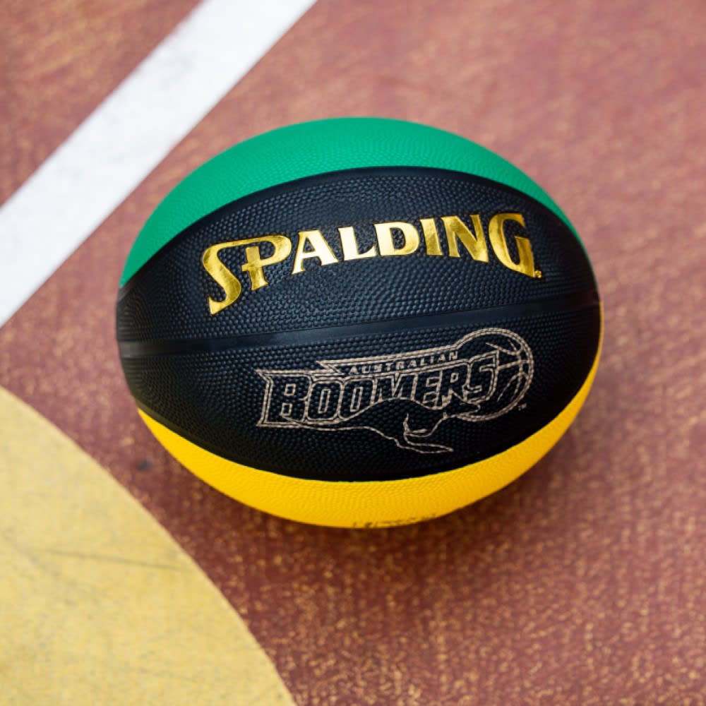 Spalding Retro Boomers Gold Outdoor Basketball - Black/Green/Yellow