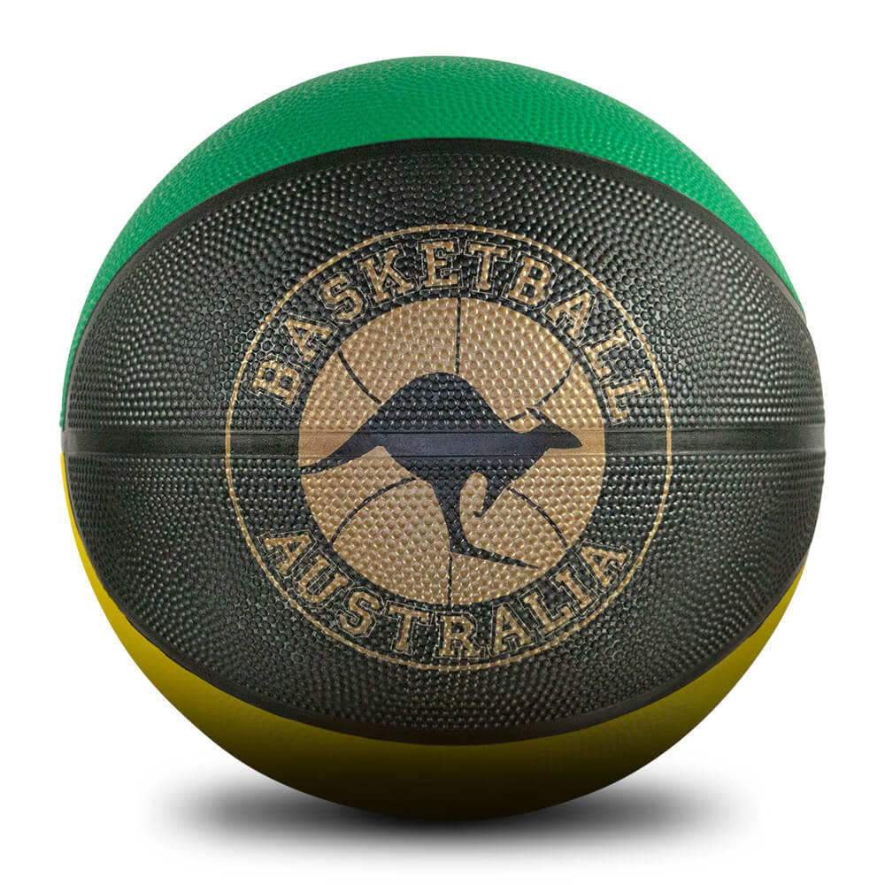 Spalding Retro Boomers Gold Outdoor Basketball - Black/Green/Yellow