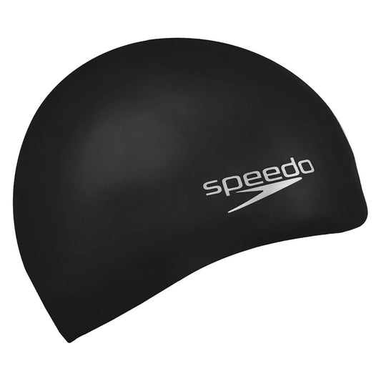 Speedo Plain Moulded Silicone Swimming Cap - Black