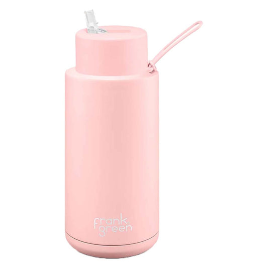 Frank Green Ceramic Reusable Straw Lid Bottle - Blushed Pink - 1 Litre